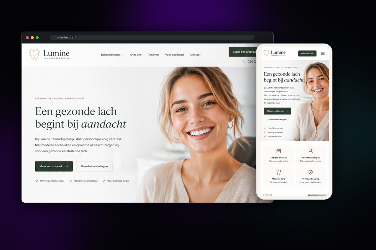 Tandarts praktijk website laten maken